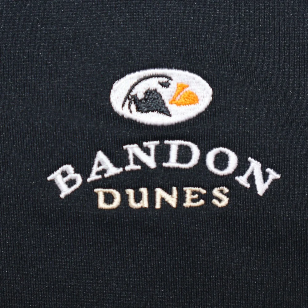 Nike Dri-FIT Bandon Dunes Golf Resort Polo Shirt Black Geometric Mens Medium